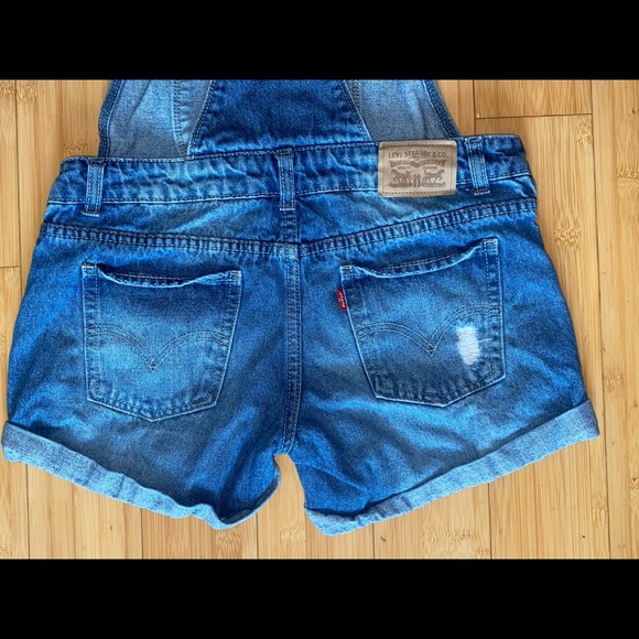 Levi’s Shortall Overall Jean Shorts Size 14 - Picture 3 of 11